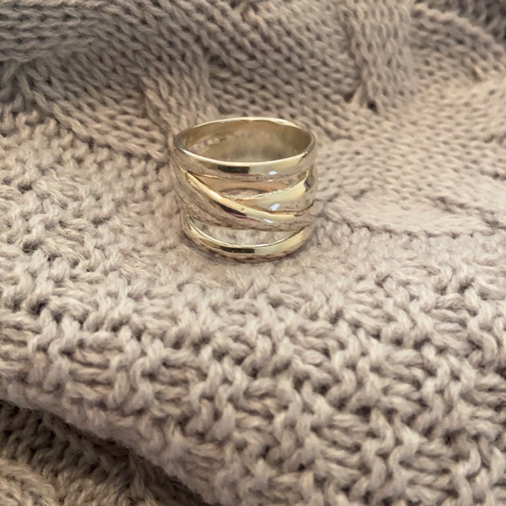 Sterling Silver .925  Overlapped Bands Ring